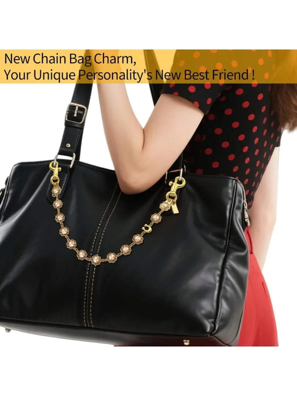 Rhinestone Bag Chain Charm for Handbags, Purse Extender & Tote Accessories